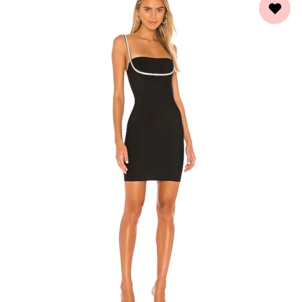 Elegant Black Dress with Embellished Straps